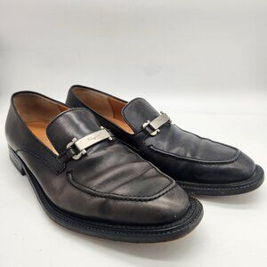 Made in Italy Vintage Salvatore Ferragamo Mens Black Leather Loafers Size 7D